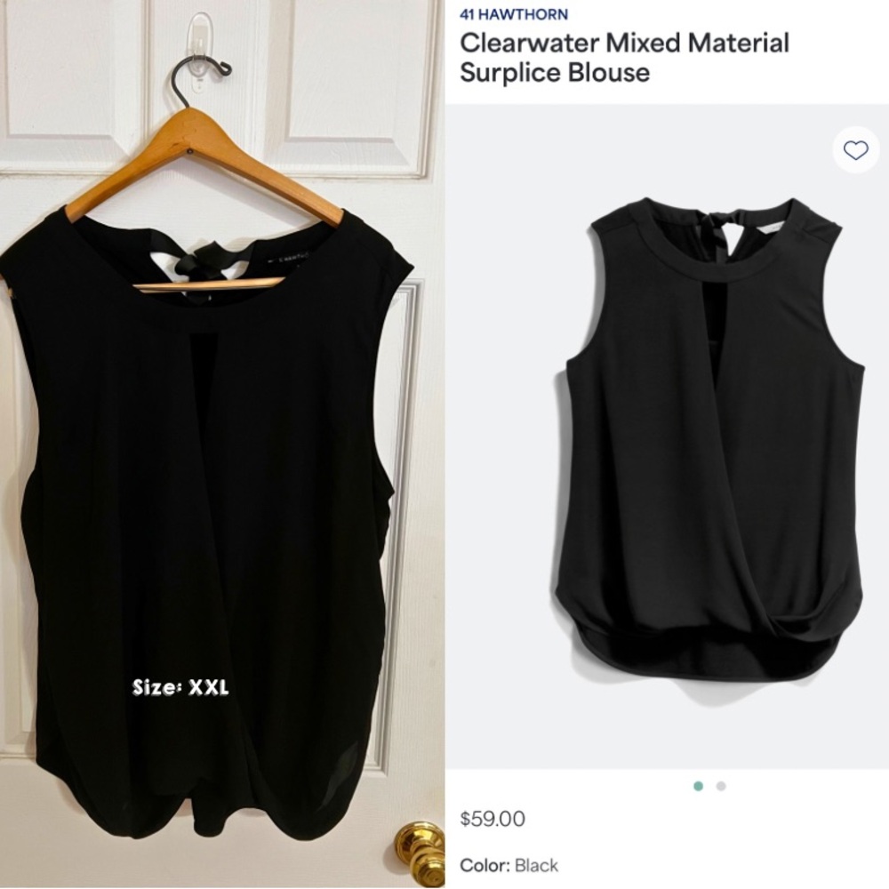 41 Hawthorn Elegant Black Sleeveless Blouse